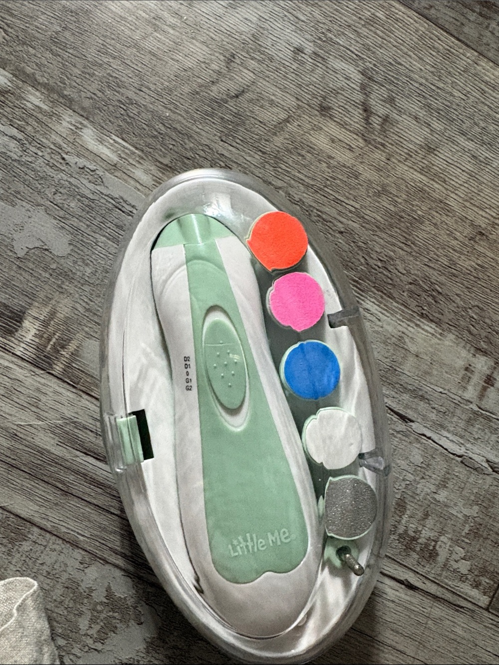 Little Me Mint and White Nail Grooming Kit with Multicolor Discs